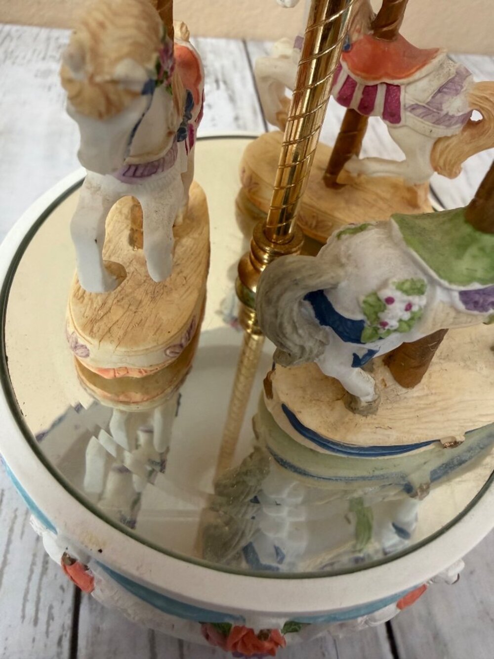 Vintage Wind-Up Music Box Nursery Decor Plays Carousel Waltz - Picture 3 of 12